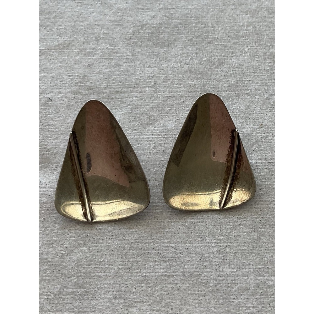 Vintage Sterling Silver geometric triangular earrings Estate Jewelry
